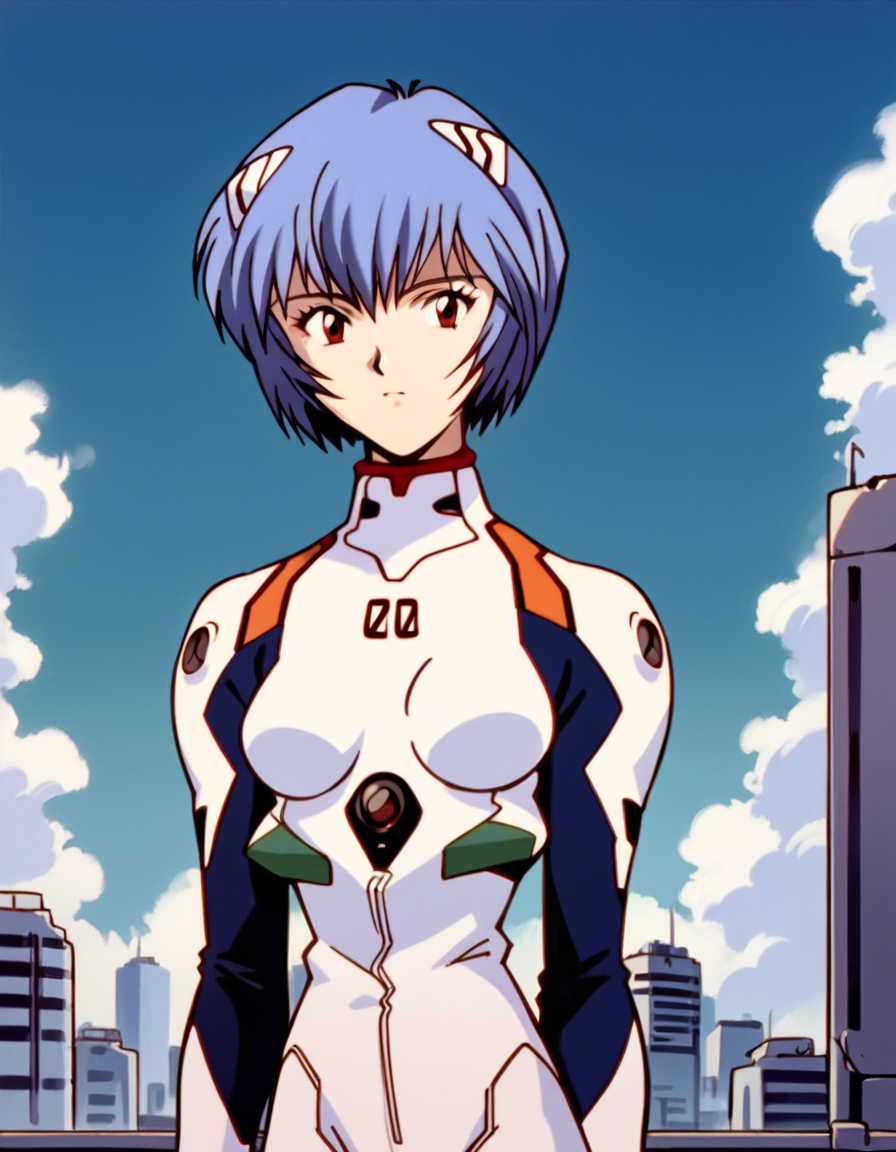 score_9, score_8_up, score_7_up, source_anime,
reiayanami,  <lora:rei-ayanami-classic-ponyxl-lora-nochekaiser:1>,
rei ayanami, ayanami rei, blue hair, short hair, red eyes,
bodysuit, headgear, plugsuit, white bodysuit,
outdoors, cityscape,
cowboy shot, looking at viewer, solo, dutch angle,