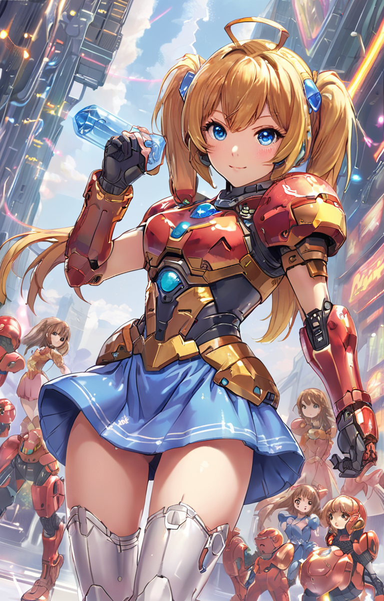 masterpiece,high quality,style of Metroid,<lora:tbh387-sdxl:0.75>, portrait of idolmaster cinderella girls,