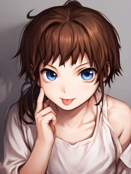 score_9, score_8_up, score_7_up, score_anime, rating_explicit, uncensored, BREAK, 1girl, <lora:yoshitoshi_ABe_Style_PDXLv0:0.8> abe yoshitoshi style, solo <lora:akanbe-ponyxl-lora-nochekaiser:1> akanbe, eyelid pull, finger to eye, tongue out, :p, tongue, ;p, hatkid, brown hair, blue eyes, ponytail