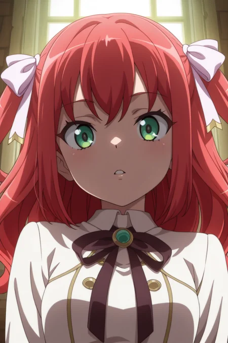 masterpiece, best quality, amazing quality,
<lora:Stella_IL:1> stella, 1girl, solo, green eyes, looking at viewer, anime coloring, red hair, bangs, two side up, parted lips, bow, long hair, hair bow