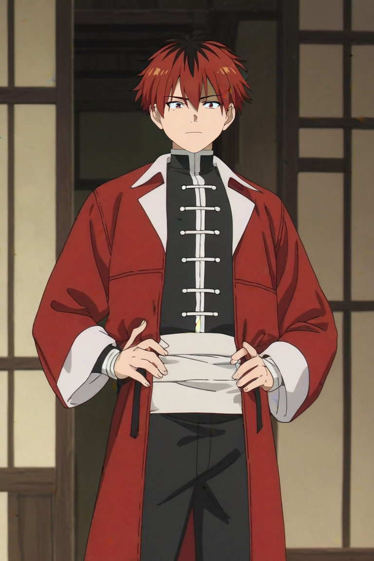 score_9, score_8_up, score_7_up, score_6_up, score_5_up, score_4_up, BREAK source_anime, anime screencap, anime coloring, official style, , , , 1boy, solo, male focus, <lora:stark_sousou_no_frieren_pony:0.78>, stark_sousou_no_frieren, , , The Shrine of the Lost, Standing tall, hands on hips, looking confident, <lora:sdxl_lightning_8step_lora:1>
