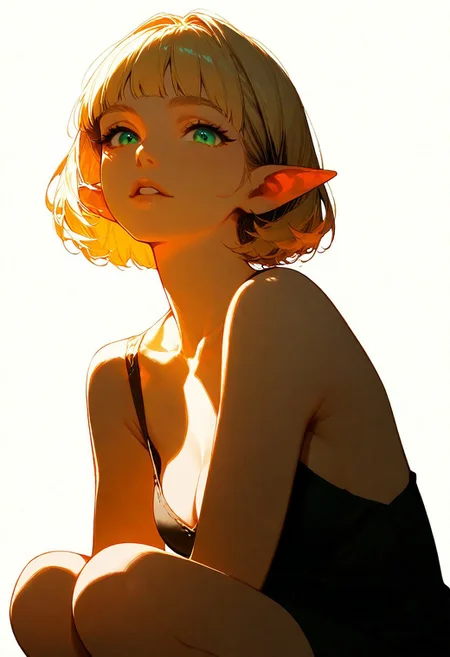 1girl, princess zelda,bob cut, blonde hair
teeth, lips, thin lips,
solo, looking at viewer,
while body, squatting,
masterpiece, best quality, very aesthetic