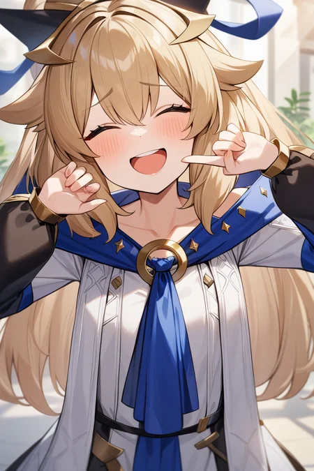 1girl,solo,sofina,<lora:sofina:0.8>,laughing,the_pose,, masterpiece, best quality, very aesthetic, absurdres
