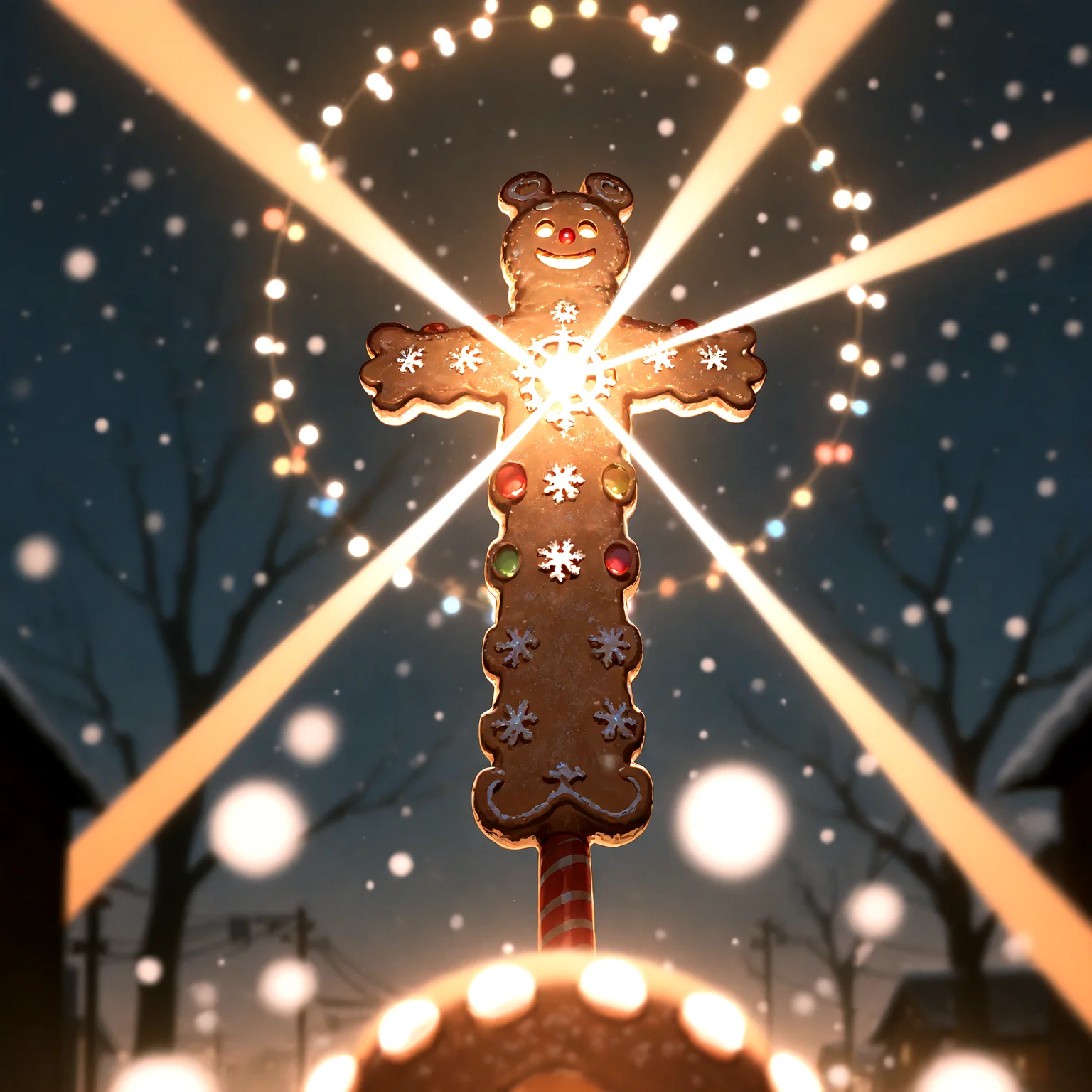 masterpiece, best quality, amazing quality, very aesthetic, absurdres,  newest, volumetric lighting
gingerbread,  snowing,  merry, Gingerbread woman, dekosukentr,<lora:Gingerbread_Man:0.6>,
masterpiece, best quality, amazing quality, very aesthetic, absurdres,  newest, volumetric lighting