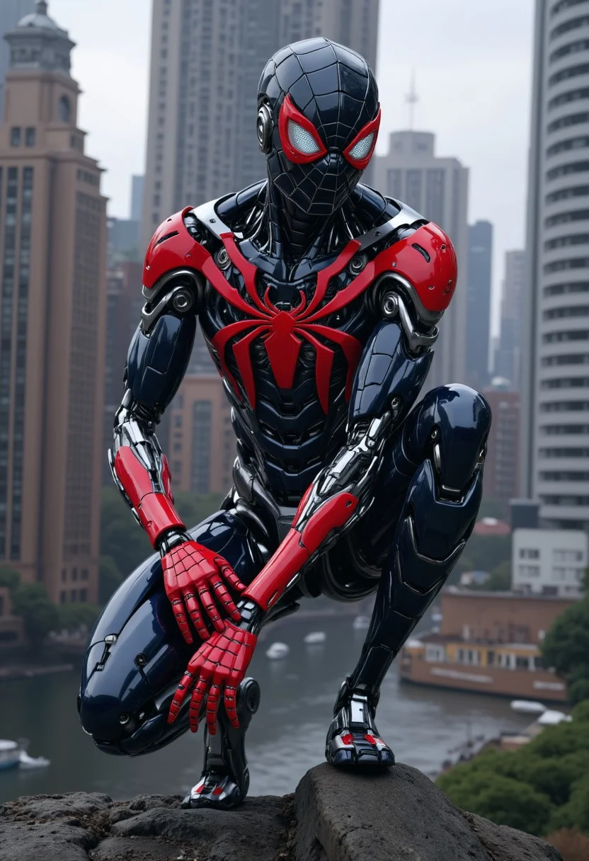 a robotic spiderman