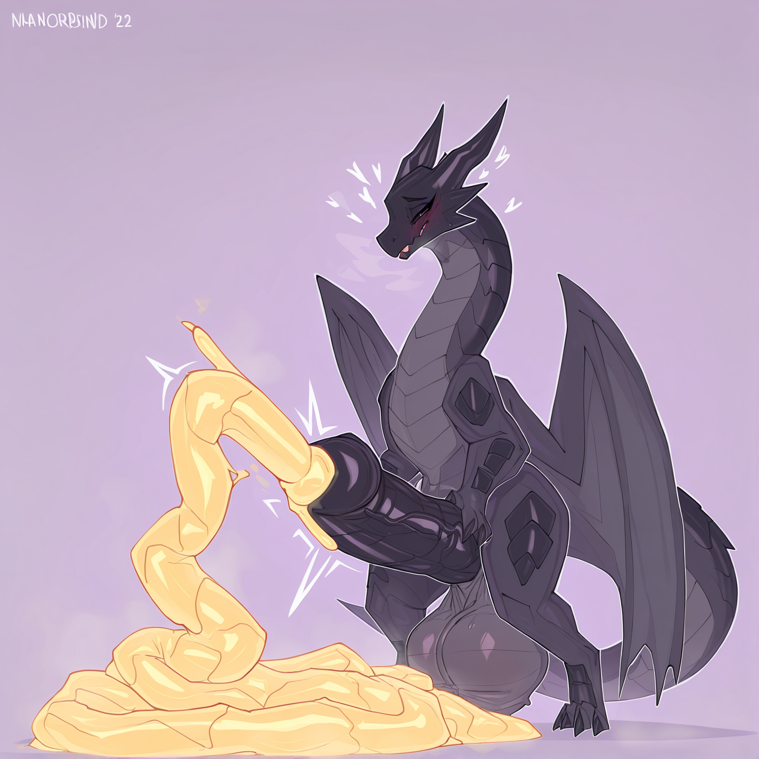 dragon, feral, nanokindred, futanari  <lora:Cum_Log_Noob:1> cum log, yellow cum, black scales,, masterpiece, best quality, newest, absurdres, highres, very aesthetic,