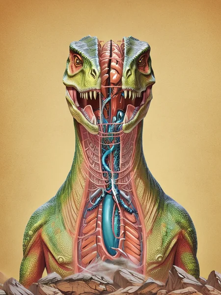 split head and body, anatomy inside dinosaur body <lora:split2:1>, masterpiece