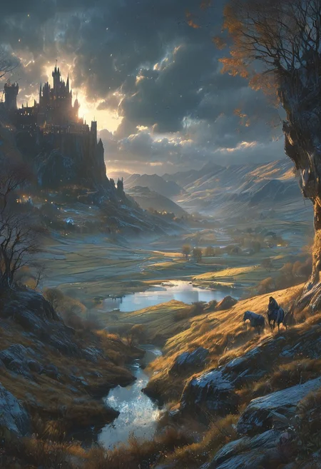 A captivating night scene illustration featuring Camelot in winter on large  hill overlooking a lake in Wales.   Camelot ancient but well maintained and updated and comfortable to live in.  This enchanting artwork captures a serene and peaceful early morning, where the sun is just starting to rise over the beautiful hills and Camelot  which   stands resolute amidst snowy  hills of Wales, creating a cinematic experience back to the times of King Arthur and his knights, 
 illustration, cinematic
<lora:DonM3t3rn1tyXL-v1.1:0.7>, DonM3t3rn1tyXL,
OverallDetailXL  <lora:MJ52:0.3>  <lora:SDXLFaeTastic2400:0.4>  <lora:EpicF4nta5yXL:0.7>