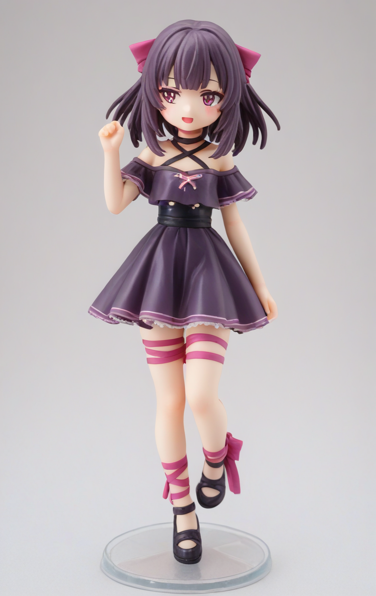 score_9, source_cartoon, 1girl, <lora:Anime_Figure_P1:0.7> figure,  <lora:fallenshadow_pony:1> Fallenshadow, criss-cross halterneck, leg ribbon
