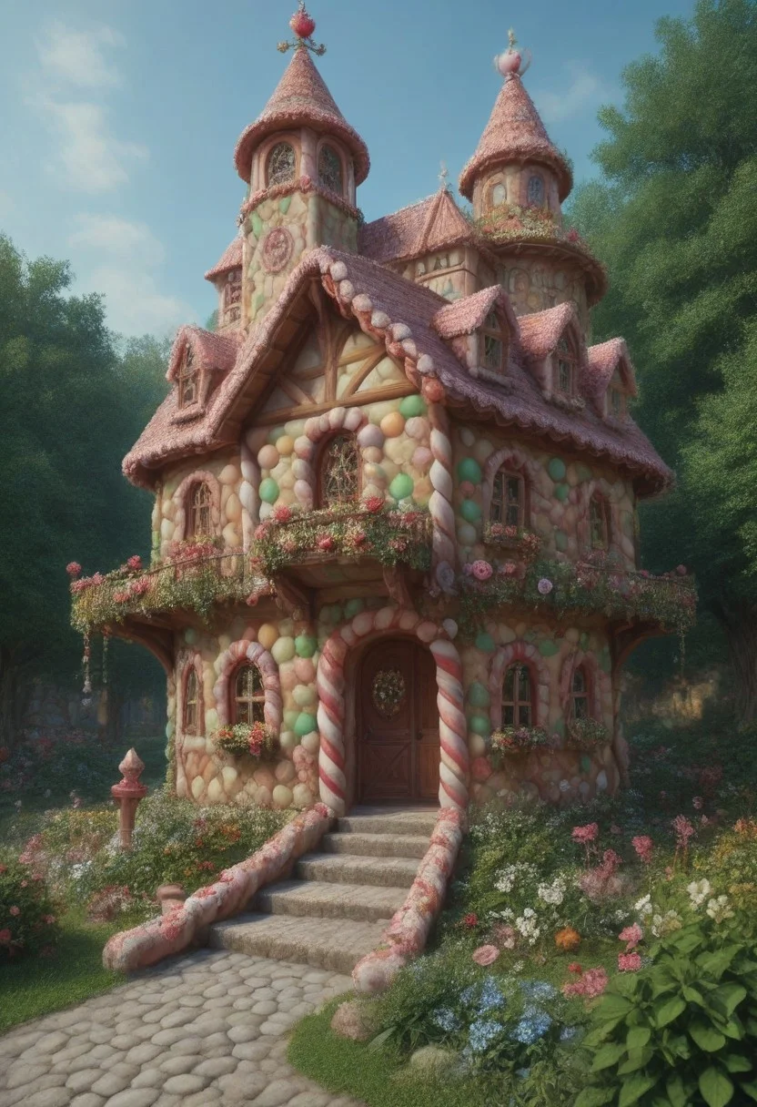 4k, score_9, score_8_up, score_7_up, hyper detailed, masterpiece, best quality, best quality, ultra detailed, ((detailed eyes)), zPDXL3, a candy house, candy house, candy village, CHRC4ND7