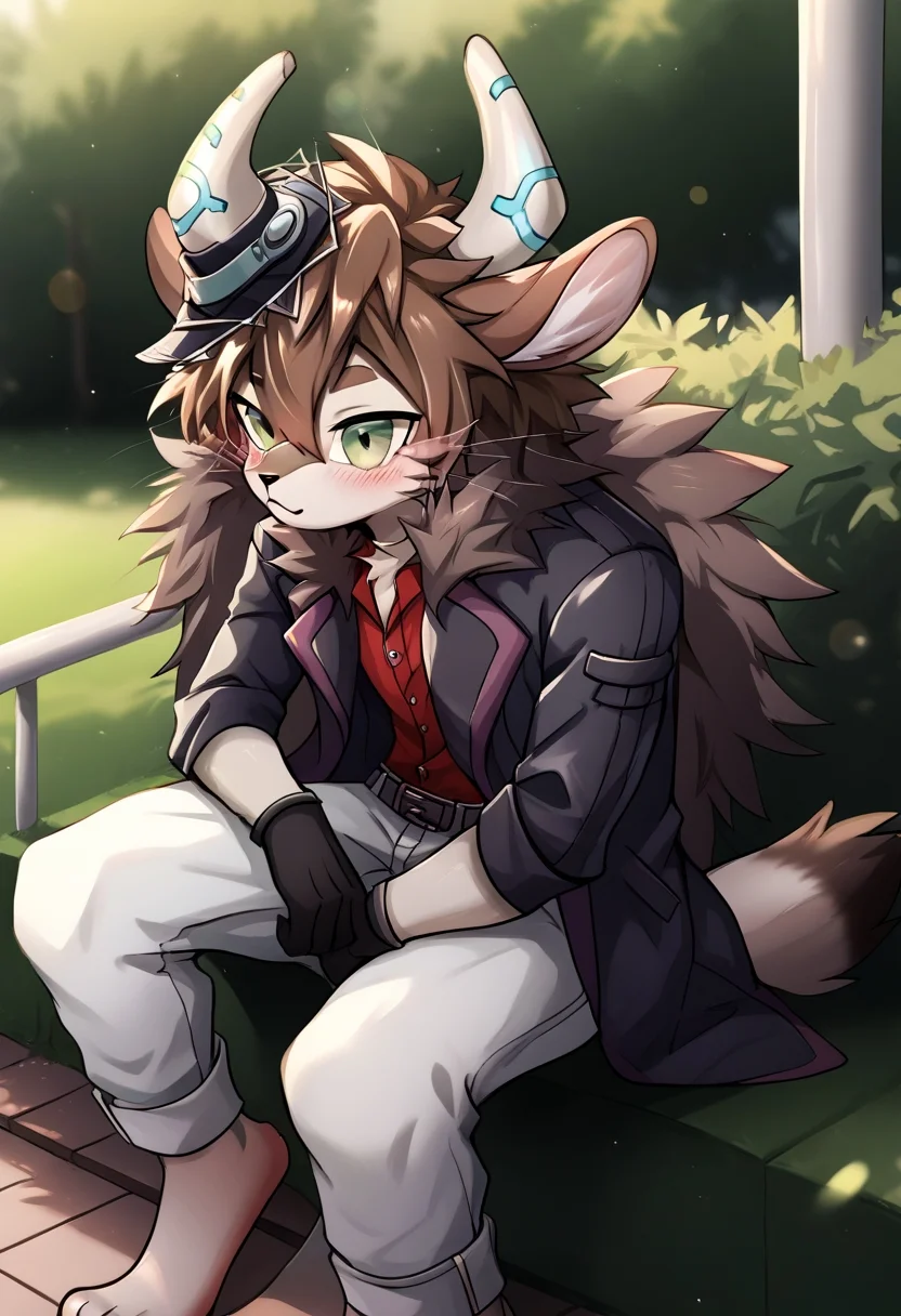 source_anime, res ,intricate details, high intricate details,
<lora:Beat_Blademaster_Fur_Hire_Yugioh-000001:1> beat_furhire, anthro hedgehog, brown body, male, coat, sitting, park, zPDXL3, <lora:Pony_QualityV4.0:1.12> zPDXLxxx, zPDXLrl