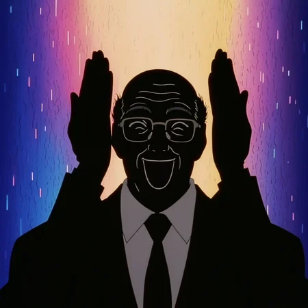 pixel-perfect masterpiece, best quality, highres, highly detailed, parody,
1boy, Vice Principal,   glasses, balding,  detailed eyes, emotional expression, detailed face, stylized, :d , wrinkles, colorful background, happy, 
skin texture, textured, 
anime screenshot, (artist: sabudenego:0.6),  (by abara heiki:0.4), by higashiyama shou, (by incase:0.4), 
 <lora:Great Teacher Onizuka 2.0 Illustrious-000063:0.8>