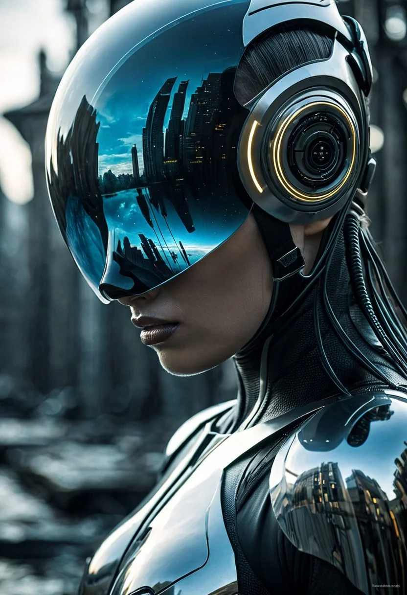 fantasy-photo of the year 2500, depressing image. Futuristic emotion-photography-technique,