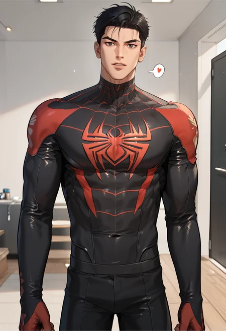 score_9,score_8_up,score_7_up,1boy,solo,yaoi,bara,male focus,fairly nsfw,uncersored,highres,best quality,amazing quality,best aesthetic,absurdres,<lora:add-detail-xl:1>,<lora:Expressive_H:1>,Expressiveh,<lora:jaekung:0.6>,jaekung,thighs,looking at viewer,stylish_pose,<lora:milesPony:0.5>,milessuit,
