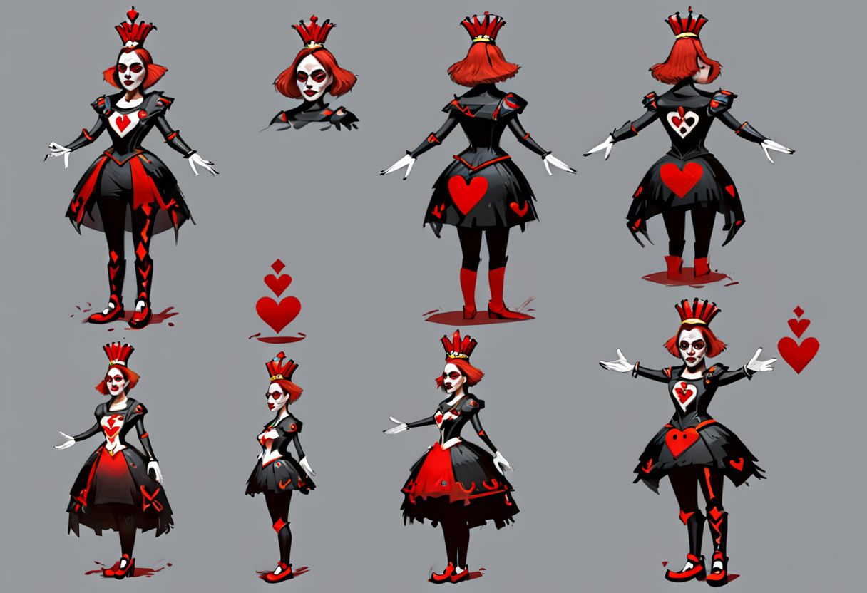 queen of hearts character concept art