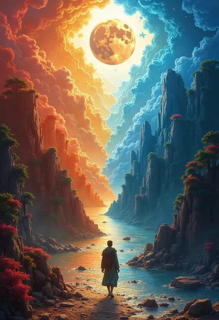 The Symphony of Living Colors: In a world where colors are alive and have consciousness, entire ecosystems thrive based on the interaction of hues and shades. Verdant green forests sing with the harmony of their leaves, while electric blues crackle with energy, creating storms of living lightning. The people here are color-benders, able to shape and influence the living colors with their thoughts. Cities are painted with walls that shift and breathe with emotion, while rivers of liquid gold flow beneath bridges of sparkling silver. The most powerful color-benders can summon entire colorstorms—torrents of living color that can reshape the land and skies. At the planet’s core lies the Heart of the Spectrum, an entity that controls the balance of all colors in the world, and once in a lifetime, the bravest color-benders embark on a pilgrimage to seek its wisdom.