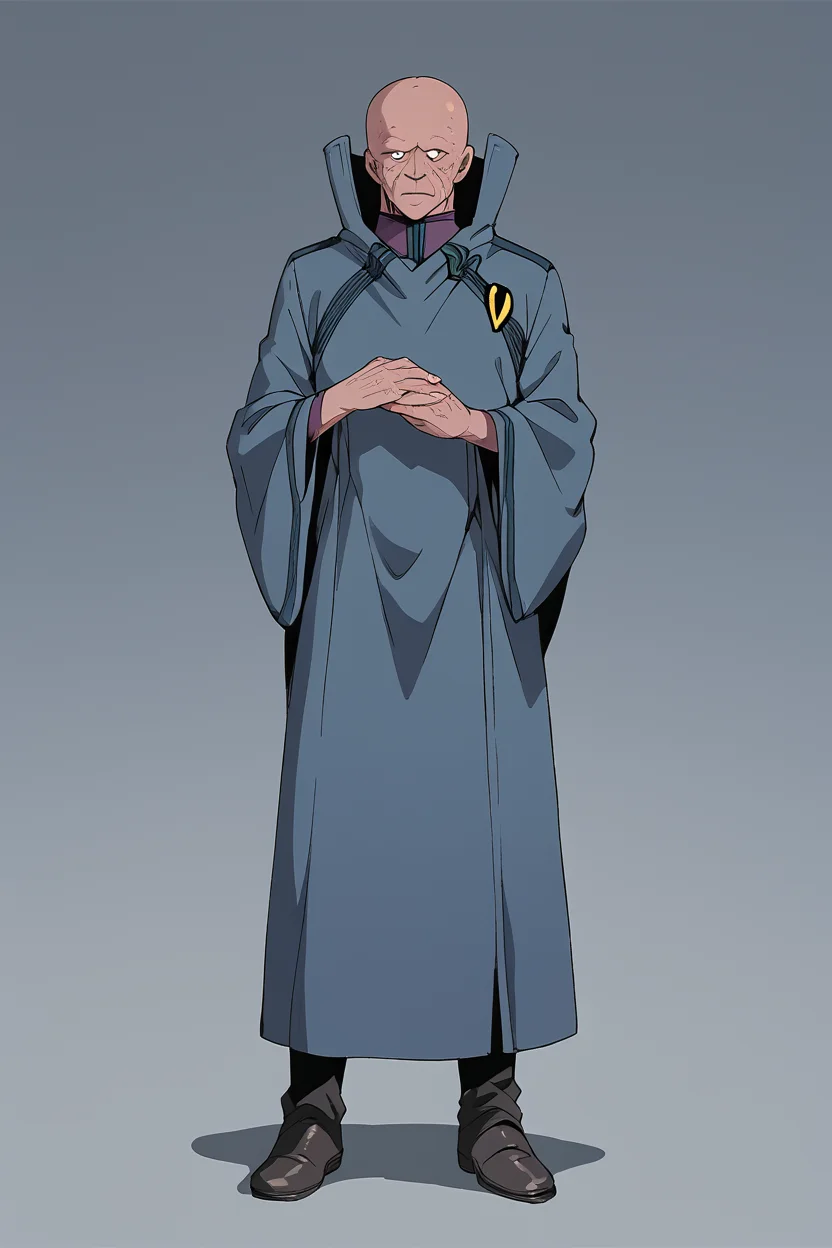 score_9, score_8_up, score_7_up, best quality, masterpiece, source_anime, zPDXL3, BREAK 1boy, , bald, boddolezar, old man,<lora:BoddleZer_Macross_ponyXL:1> full body, simple background,