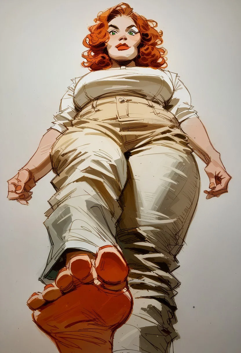 score_9, score_8_up, score_7_up, score_6_up,
BREAK
<('watercolor painting':('from below'+'foot focus'+'closeup on feet'+'standing on one leg'+'pov'))>,
<('helencollins': ('smirk'+'evil'+'dominant'+'green eyes'),
(('milf'+'ginger hair'+'voluptuous')))>,
<'streetwear':('beige clothes'+'luxurious'+'elegant'+'pants')>,
<'barefoot':('five toes'+'perfect feet'+'perfect soles'+'perfect toes')>