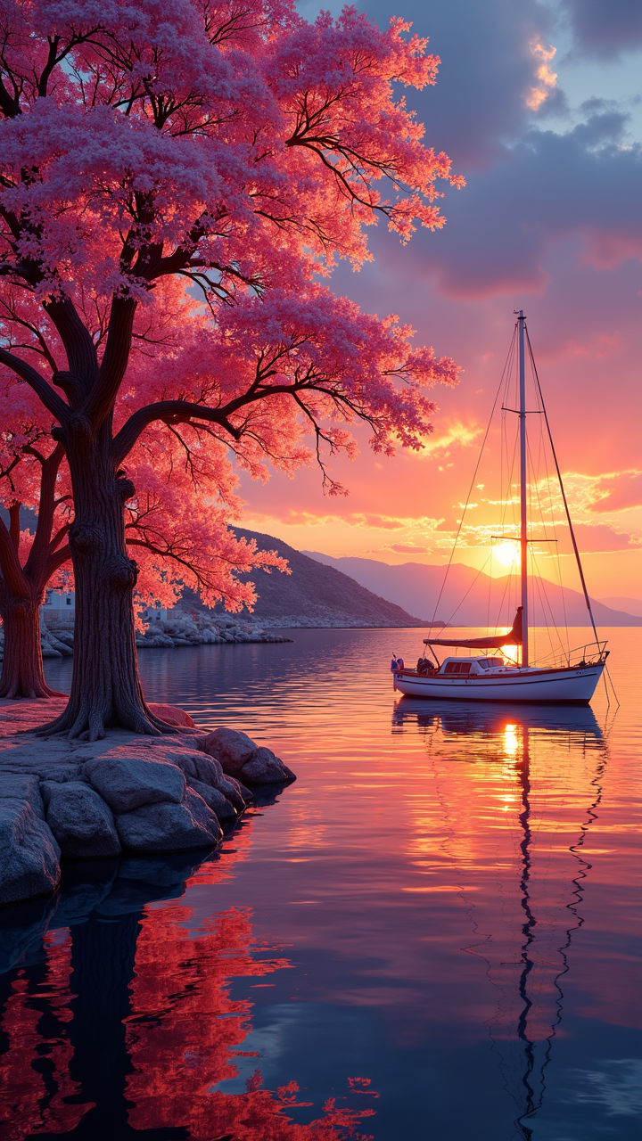 Digital art, landscape of The canvas is alive with warm light colors, reminiscent of the iconic Zadar. Its dynamic background ornaments are brought to life in Refined detail, from the sharp edges of its skin to the Light curves of its eyes. aidmafluxproultra