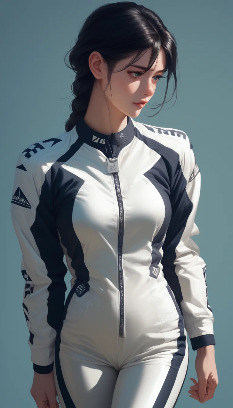score_9, score_8_up, score_7_up, illustrationl, 1 girl , braid, black hair, female focus, racing suit <lora:Motorcycle Racing Suit_epoch_9:0.7>