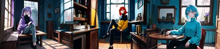 (otherworldly), highly insanely detailed, masterpiece, top quality, best quality, highres, 4k, 8k, RAW photo, (very aesthetic, beautiful and aesthetic),
1girl, asian female, facing viewer, turtleneck, pants,
<lora:MM5-v1:0>, blue wall, window, sitting, Magic Mirror Car, MM5, indoors,
1girl, solo,
(__lazy-wildcards/char/haircolor__),âââ