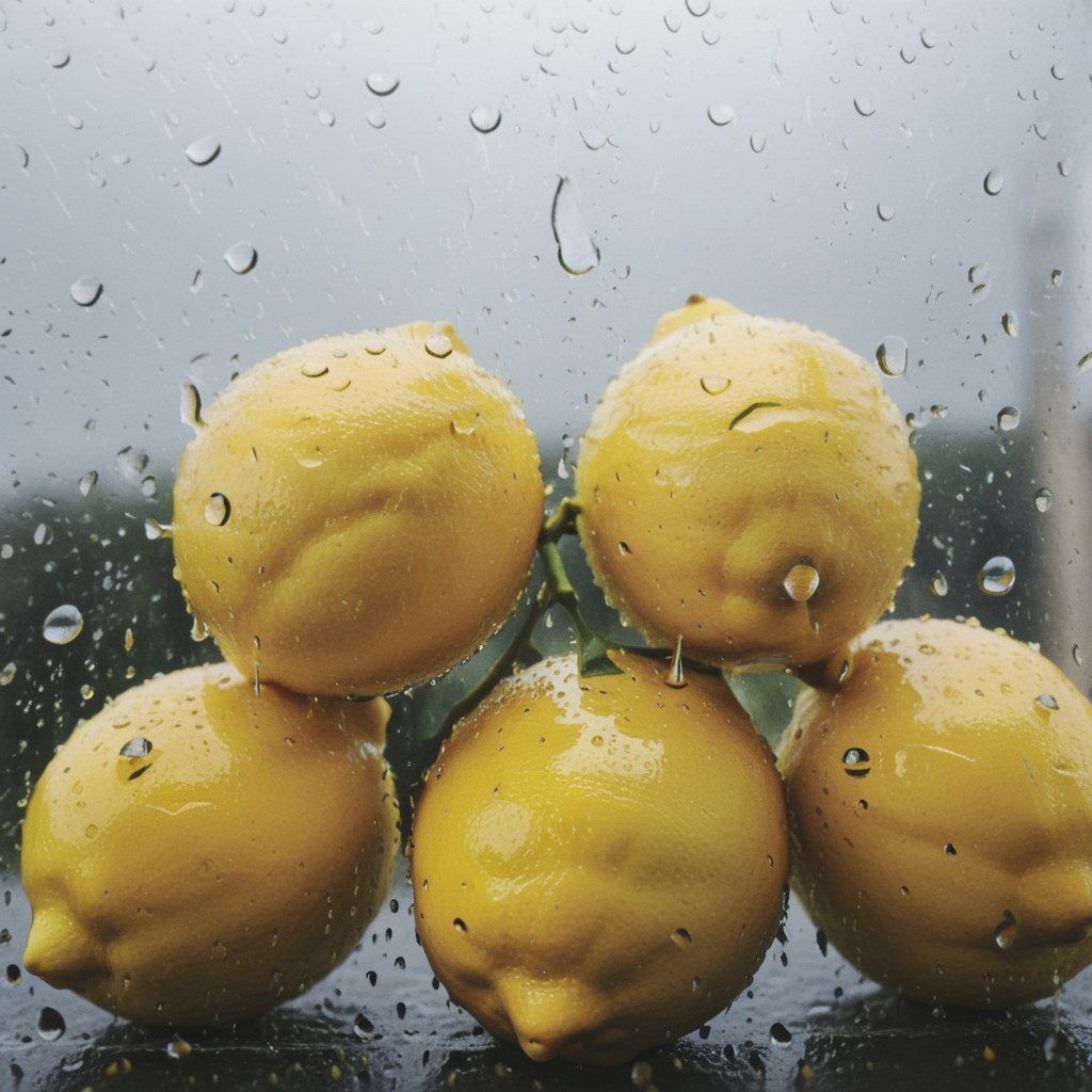 lemons behind rain on glass<lora:Rain_on_Glass_XL:1>
