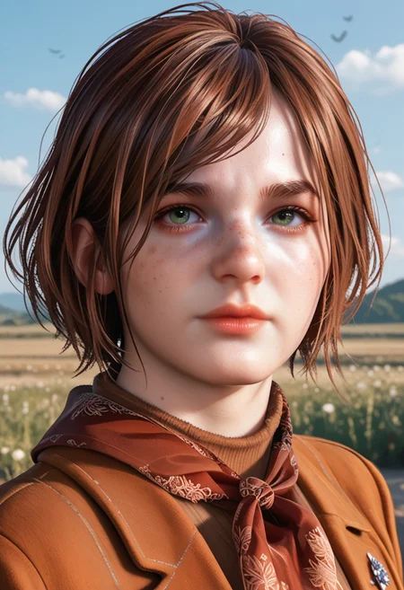 score_9, score_8_up, score_7_up, score_6_up
<lora:TLOU2Ellie:0.8>
TLOU2Ellie, <lora:RE4RAshley:0.8>
RE4Ashley, 1girl, red hair, short haircut, bob haircut, green eyes, looking at viewer, cute face, pretty face, beautiful face, portrait, looking at viewer, standing in a field during the golden hour,