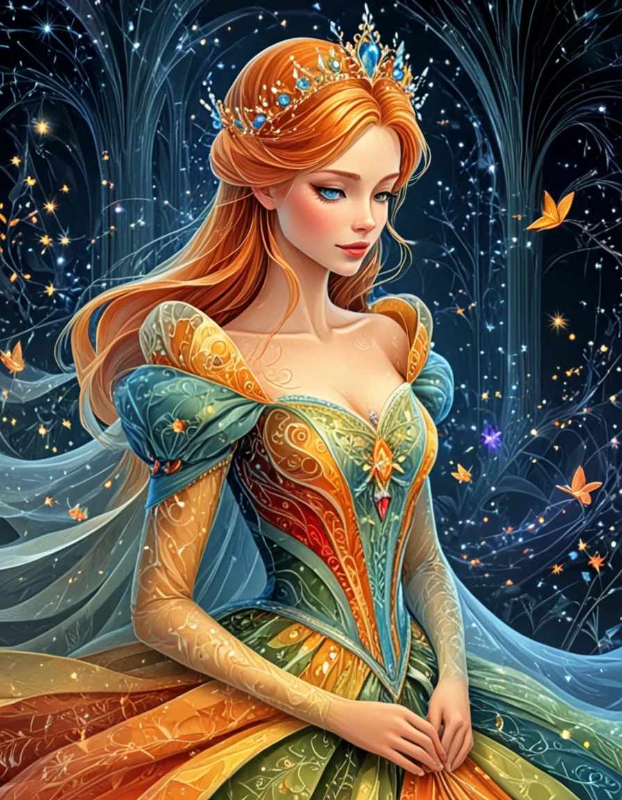 novuschroma73 style fairytale princess <lora:novuschroma73 style:1.3>, <lora:sdxl_lightning_8step_lora:1>