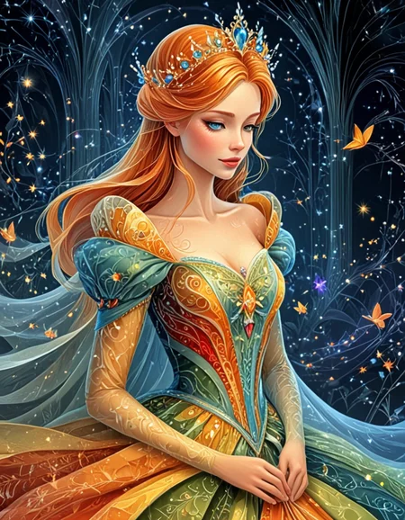 novuschroma73 style fairytale princess <lora:novuschroma73 style:1.3>, <lora:sdxl_lightning_8step_lora:1>