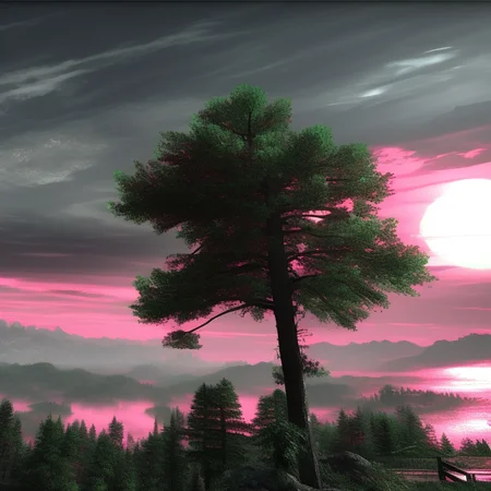 FFbF_neon, nature landscape Digital art, Greg Rutkowski, Trending artstation, cinematographic