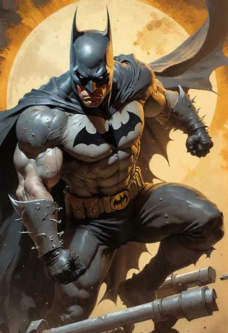 (chemigram:1.4), Batman, strong wind, inspired by Chrono Trigger, (art by Norman Rockwell:1.05), (art by Frank Frazetta:1.1), (art by Mobeius:0.85), (art by Ismail Inceoglu:1.2), super nintendo style, extremely close shot , sharp focus, looking at viewer <lora:chemigram-style-v1:0.8>