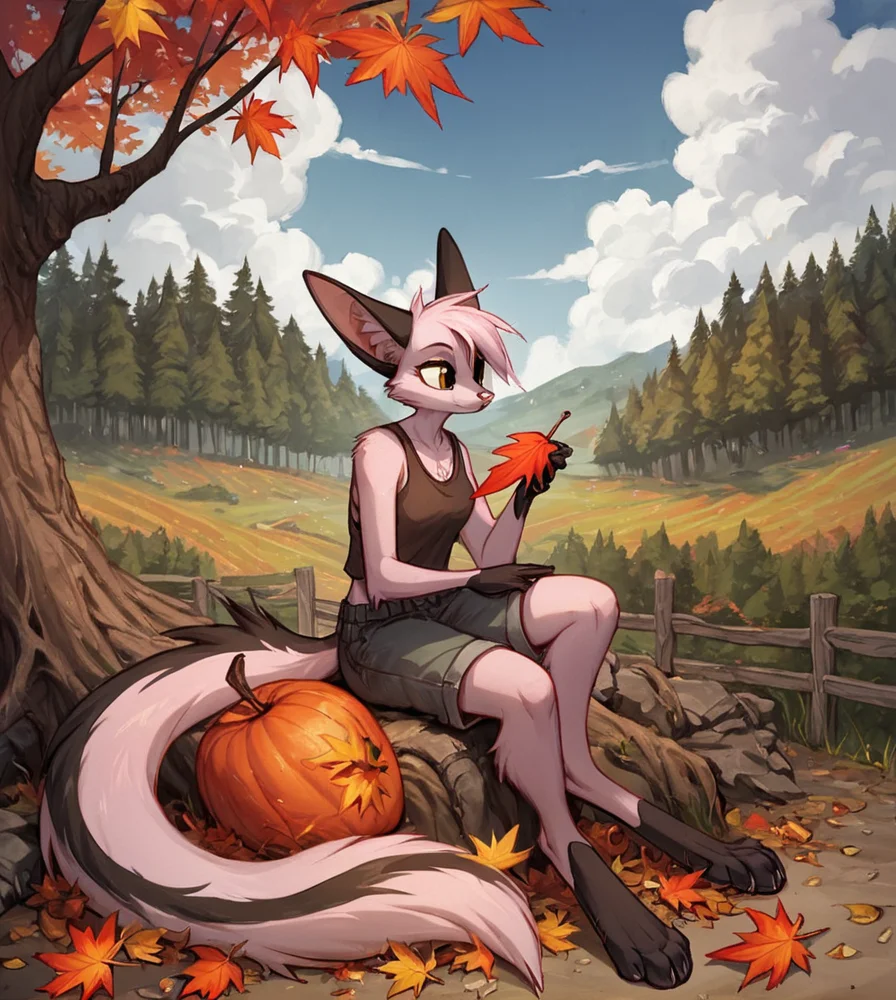 score_9, score_8_up, score_7_up, score_6_up, score_5_up, score_4_up, source_anime, BREAK
viriathusvayu, <lora:ViriathusPony:0.6>,
solo, tail, animal ears, furry, tree, cloud, furry female, sitting, leaf, 1girl