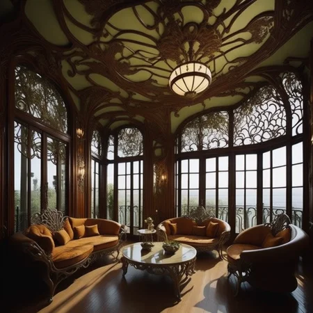 <lyco:art_nouveau_style_interior_design_Sa_May:1.0> art nouveau living room