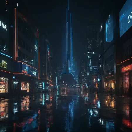 cinematic film still of  <lora:perfection style:0.3> perfection 
 <lora:Unreal Engine style:0.3> Unreal Engine
<lora:Detroit Become Human style:0.9>
In the year 2038 a city at night with a lot of lights,no humans,night,building,scenery,science fiction,city,cityscape,skyscraper,city lights , detailed setting, detailed background, , shallow depth of field, vignette, highly detailed, high budget, bokeh, cinemascope, moody, epic, gorgeous, film grain, grainy