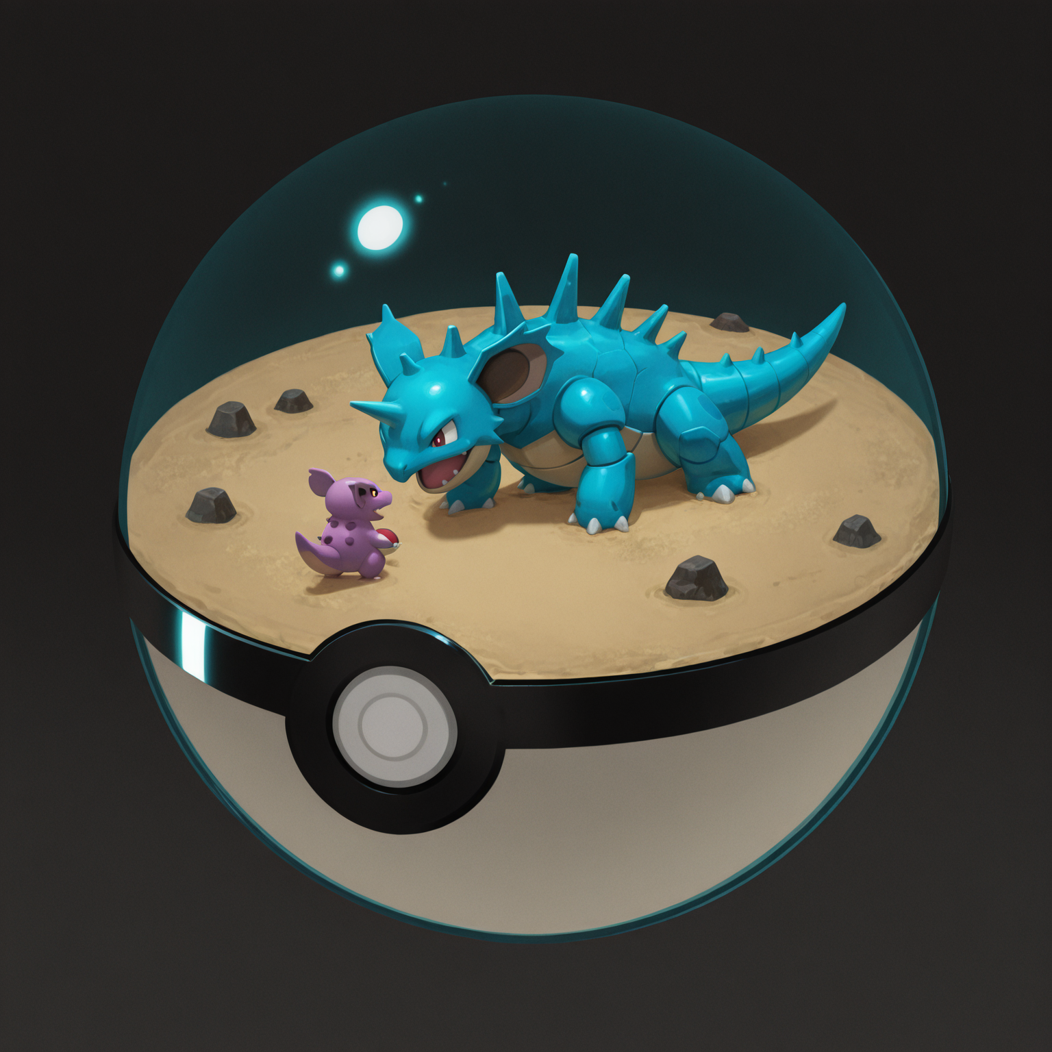 masterpiece, best quality, amazing quality, <lora:Inside_pokeball_buns:0.7> 1ns1d3pok3ball, pokeball, pokemon (creature), no humans,  Nidoking, masterpiece, best quality, amazing quality