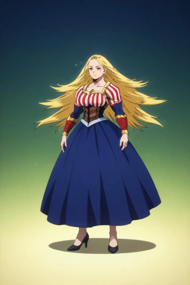score_9, score_8_up, score_7_up, source_anime, rating_safe, , semi-realistic, , , 1girl, solo, <lora:cathleen_bate_pony:0.98>, cathleen_bate, blonde hair, brown eyes, long hair, , from afar, full body, times square, midnight, villain pose, sparkling eyes, corset, high-waist skirt, (ring), high heels, <lora:sdxl_lightning_8step_lora:1>