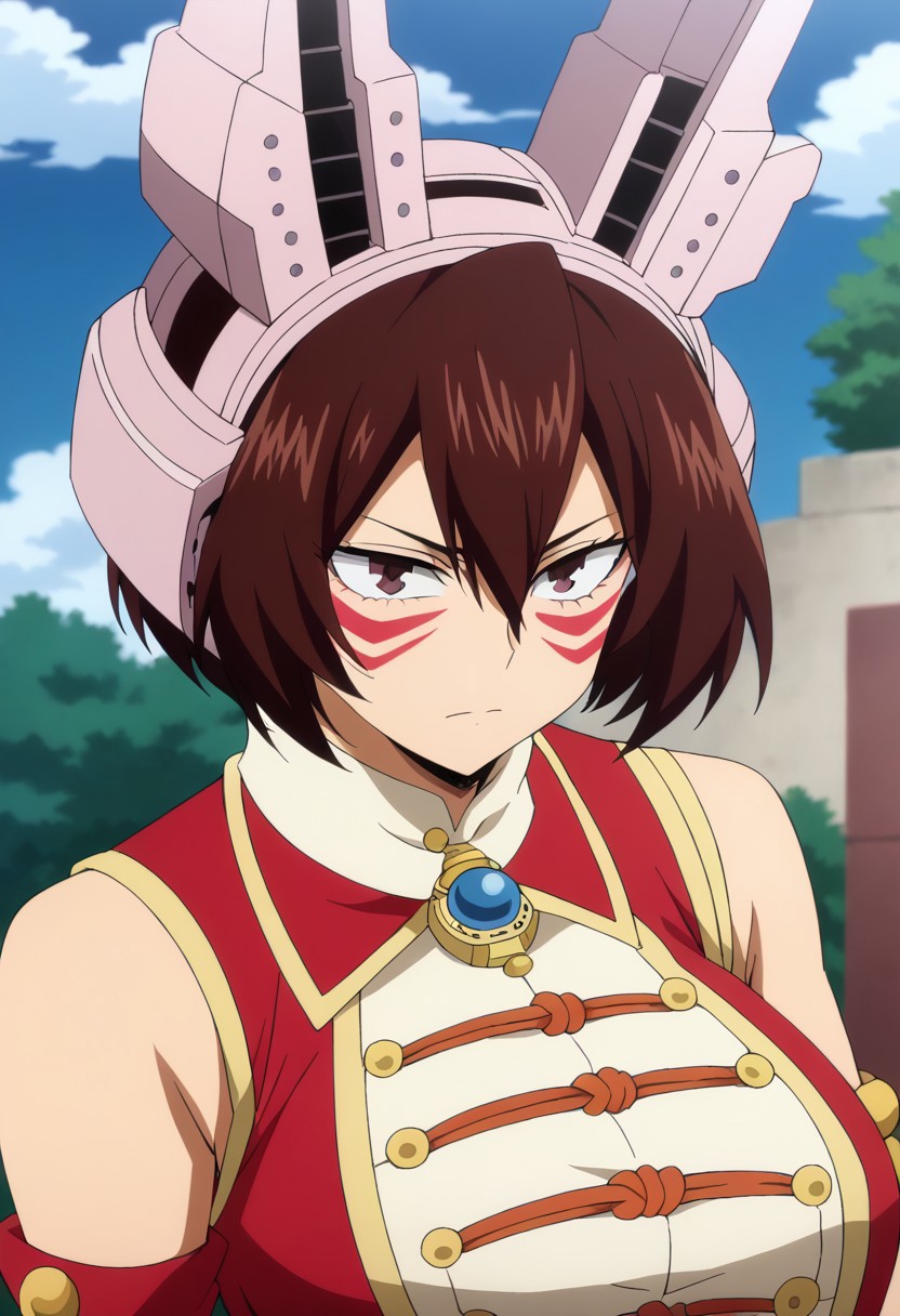<lora:SlimesMandalay-000005:1>,  mandalay, , solo,mandalay, brown eyes, bangs, brown hair, facepaint, hair between eyes, headgear, fake animal ears, short hair,  ,,,, anime coloring,anime screencap, 1girl,Solo ,, anime,PUFFY nipple,huge breasts,official art,Uncensored ,Unedited ,,,, ,,,, ,,,, ,,,, , ,
