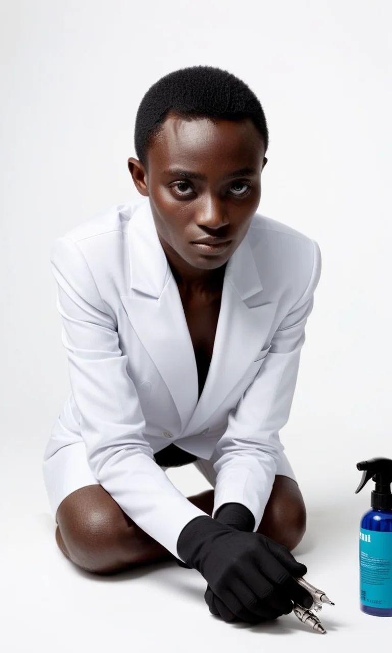 detailed glam photoshoot by Viviane Sassen, GatiMuti plumber sifaka mending tubes, Professional, modern, product-focused, commercial, eye-catching, highly detailed , <lora:offset_0.2:0.8> , <lora:xl_real_beta1:0.8> , <lora:!action-sdxl-V0.5:1>