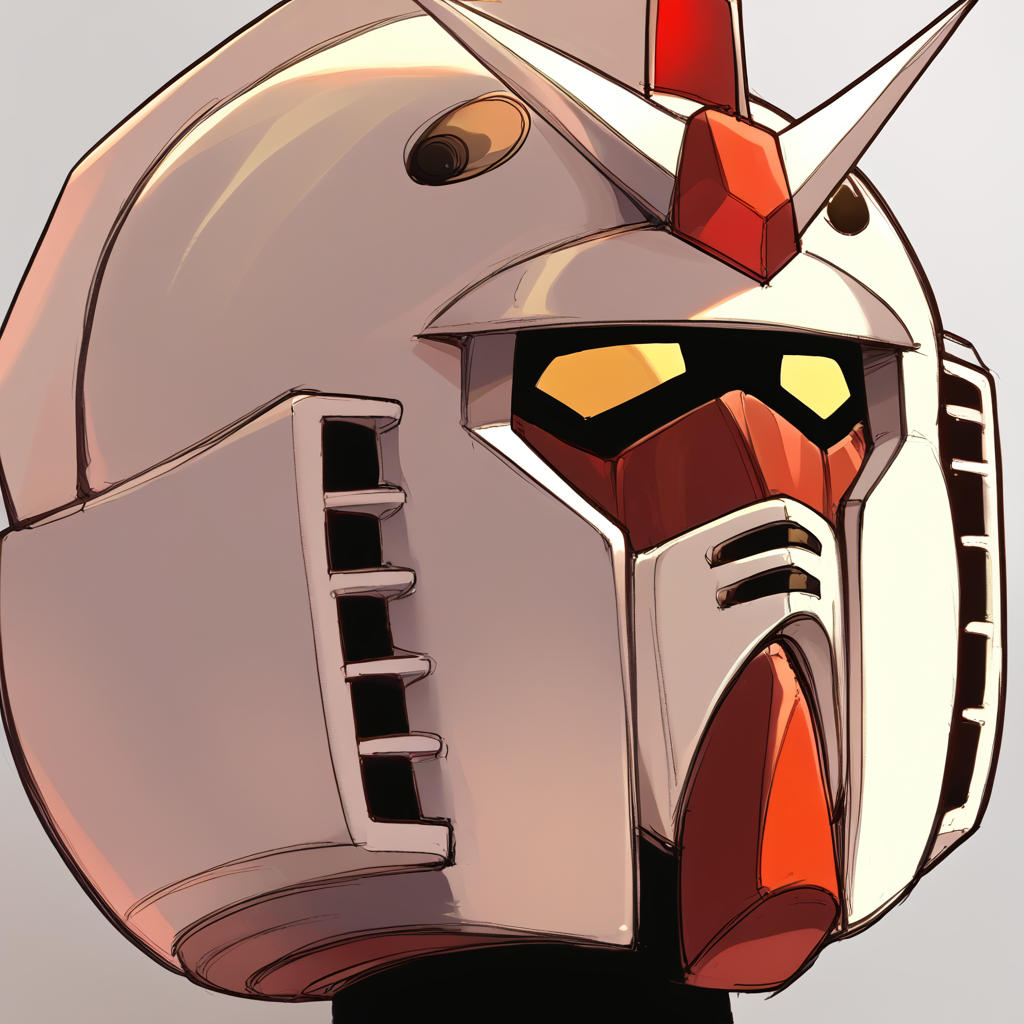 (score_9:0.9),score_8_up,score_7_up,anime style,rating_safe,(zPDXL),<lora:Gundam RX-78-2 ponyXL v1.5:1>,Gundam RX-78-2,solo,gradient background,gradient,grey background,portrait,close-up,