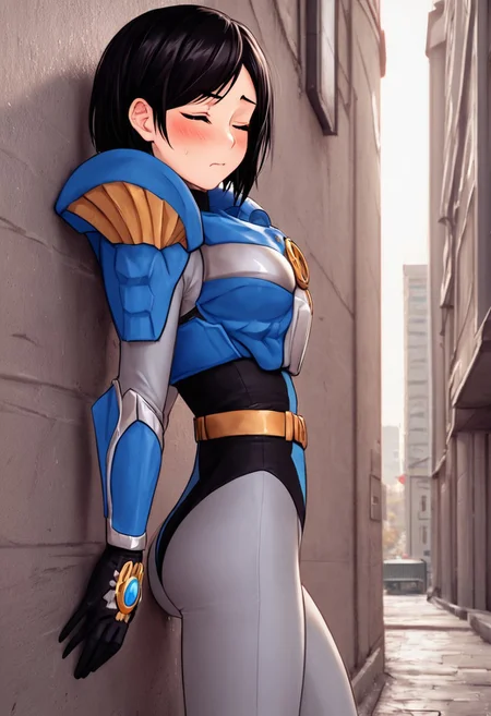 score_9, score_8_up, score_7_up, source_anime, zPDXL, zPDXLpg, <lora:offset_0.2:0.1>, <lora:spo_sdxl_10ep_4k-data_lora_webui:1>,
1girl, solo,
sazerpisces, armor, black leotard, silver bodysuit, belt, gauntlets, black gloves, <lora:Sazer_Pisces_v2:1>,
black hair, green eyes, medium hair, hair behind ear, swept bangs, ass visible through thighs,
blush, closed eyes
BREAK 1boy, monster boy, alien boy, no helmet, no suit, holding girl from behind, sex from behind, grabbing others legs
from side, against wall, ass, fainted, defeated, damaged
outdoors, city, street
outdoors, city, street,