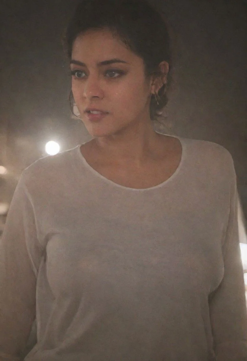 instagram photo, fashion photography, portrait photo of 22 y.o indian woman, (kajol:1.5), short black hair, wearing white blouse, flash boobs, natural indian skintone, hard shadows, night, city light, outdoor, bokeh, <lora:kfkaxl:1><lora:FappXL:0.6>, <lora:FujiVelvia50:0.5>