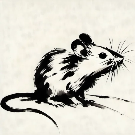 sumi-e mouse <lora:[XL]Sumi-e:1>