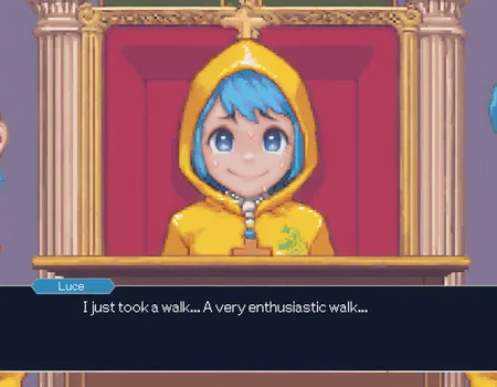 portrait, upper body, pixel art, courtroom, smile, sweatdrop, nervous sweating, luce_(jubilee_2025) ,yellow raincoat,blue hair,blue eyes, rubber boots,hood, masterpiece, best quality, very aesthetic, absurdres <lora:luce2_Noob05XL:1> <lora:Ace-Attorney-Portraits-illus_Fp:1>