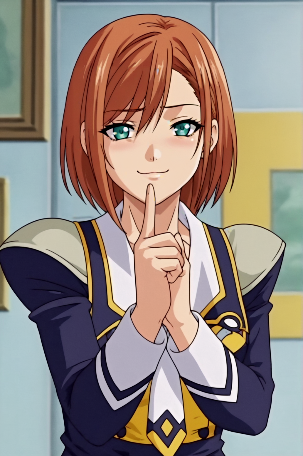 score_9, score_8_up, score_7_up,anime_source, source_anime, best background, detailed background, anime screencap,  Michi, Discipline Uniform, horny, naughty face, v fingers, victory fingers, <lora:JN_Michi:0.8>