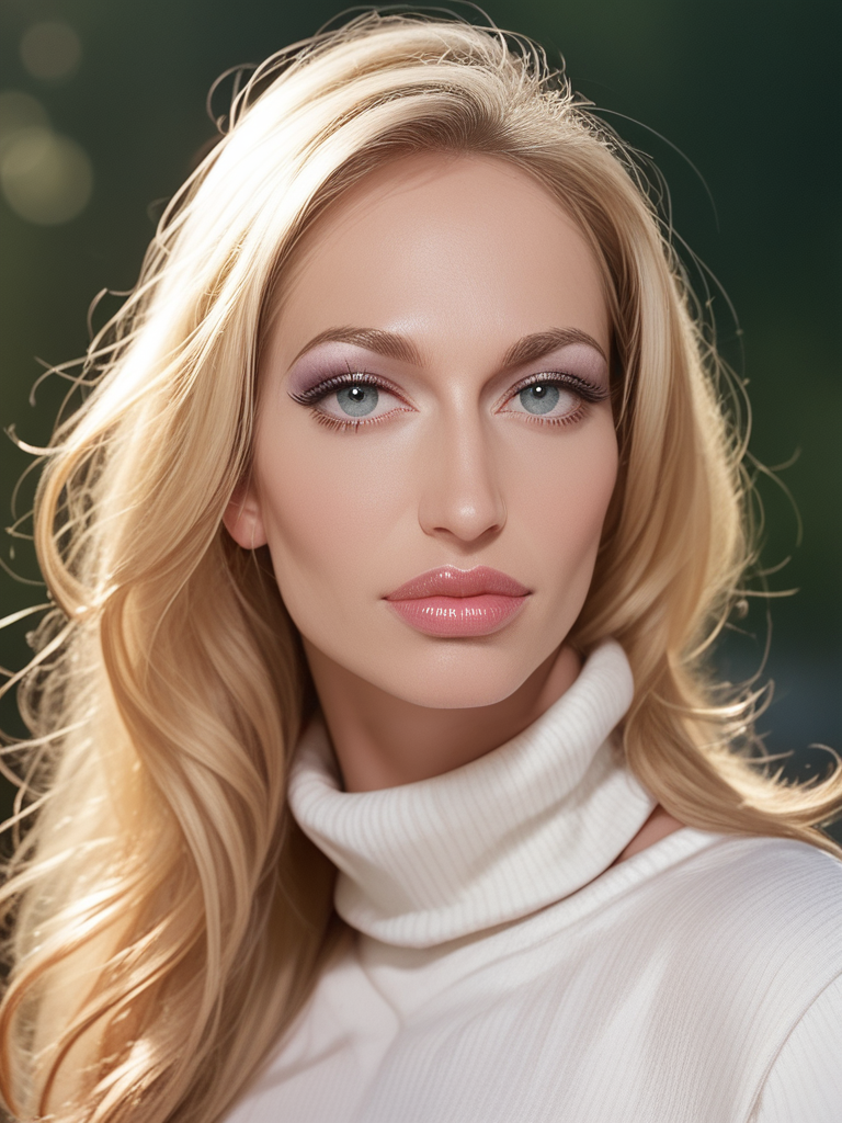 score_9, score_8_up, score_7_up, Sophie3V4Ns, Sophie Evans, <lora:Sophie3V4Ns-pony:1>, 1girl, makeup, lips, long hair, blonde hair, big lips, white sweater, solo, looking at viewer, bokeh, focus, film, velvia, artistic, best quality, photograph, focus