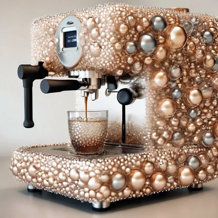 a coffee machine made of bubbles, wow_bbls