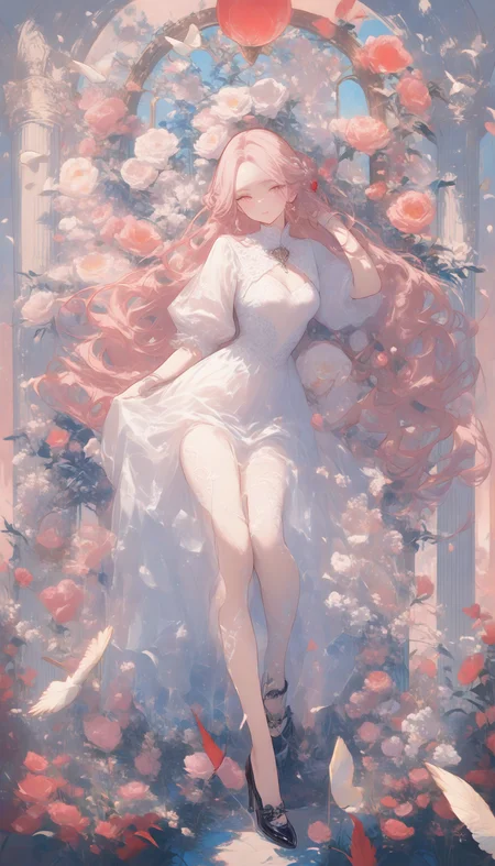 Abstract style masterpiece,high score,great score,absurdres, <lora:Alice Prin_Complete:1>,Alice Prin (style, hair, dress, alice, prin), ., Naerys had the Targaryen looks, a fine and delicate beauty, almost unworldy. She was slender and small, with big deep violet in hue eyes and fine, pale, porcelain skin, near translucent. Naerys Targaryen. . Non-representational, colors and shapes, expression of feelings, imaginative, highly detailed