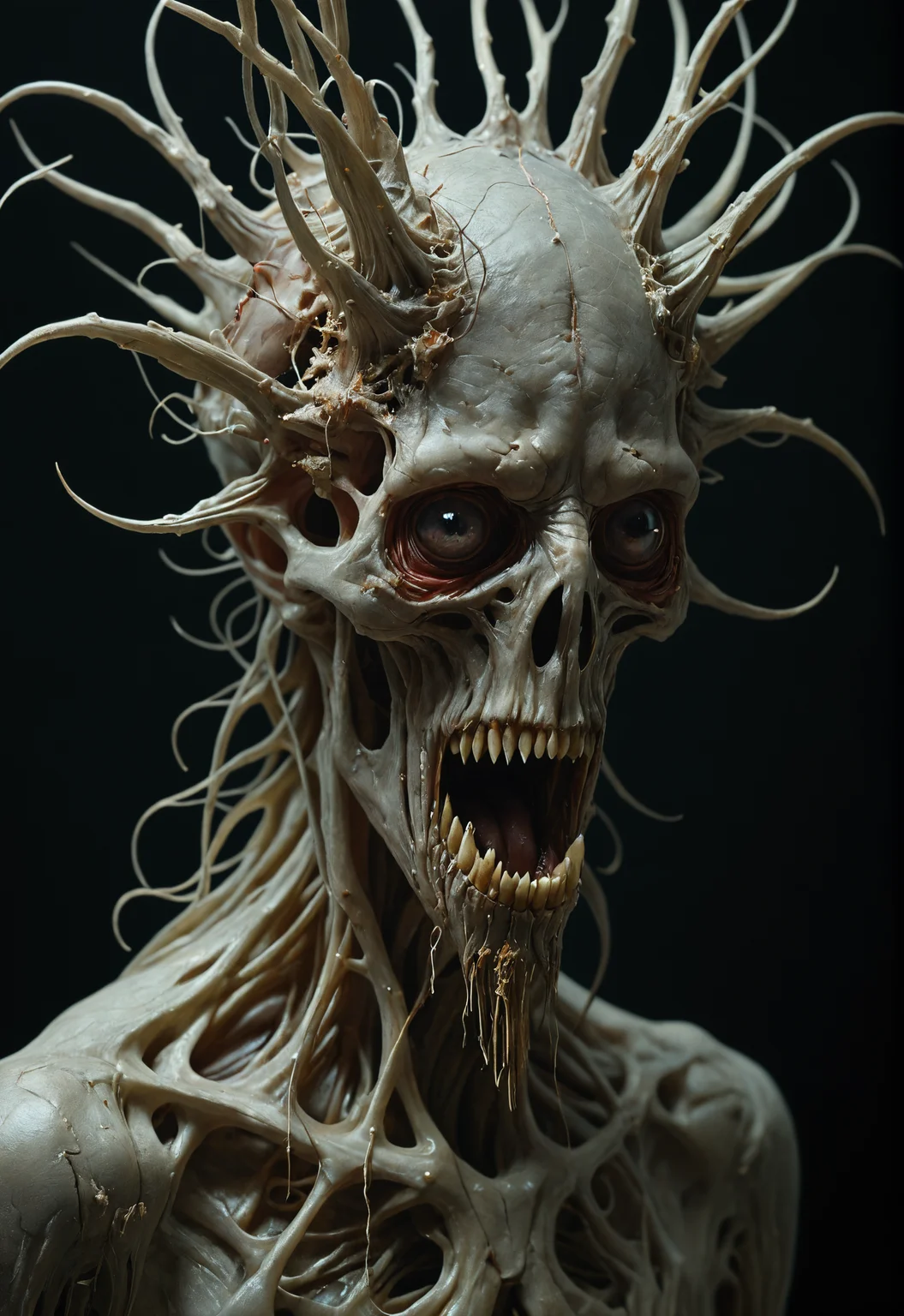 absurd surrealism, primordial creatures, clean sharp focus, detailed,Albert Oehlen,creepy photo,Agostino Arrivabene,black background,close up
<lora:extremely_detailed:1> <lora:sdxl_photorealistic_slider_v1:1>