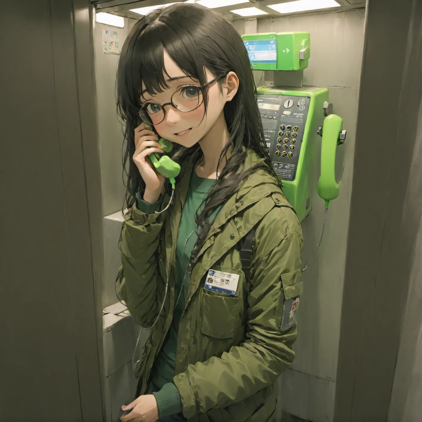 best quality, ultra-detailed, illustration, japanese girl, cute, (shy smile),
Japan, Payphone, scenery, phone, blurry, indoors, close-up, realistic, photo background,
1girl, glasses, black hair, long hair, Field jacket, Cargo pants, boots, face palm, :o
<lora:Japan_Payphone_SDXL_V2:1> <lora:sd_xl_offset_example-lora_1.0:0.5>