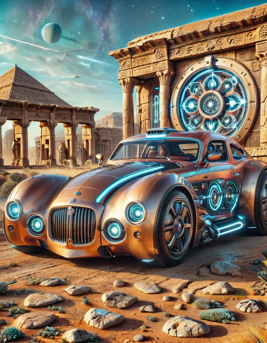 cinematic still outatimelora, car, futuristic, ancient . emotional, harmonious, vignette, 4k epic detailed, shot on kodak, 35mm photo, sharp focus, high budget, cinemascope, moody, epic, gorgeous, film grain, grainy, outatimelora, car, futuristic, ancient, epic, dynamic composition, dramatic light, cinematic, highly detailed, sharp focus, elegant, intricate, incredible quality, creative, atmosphere, rich vivid colors, perfect, ambient, beautiful, pure glowing, confident, unique, cute, fine detail, stunning, pretty, sleek, complex, enhanced, color, illuminated